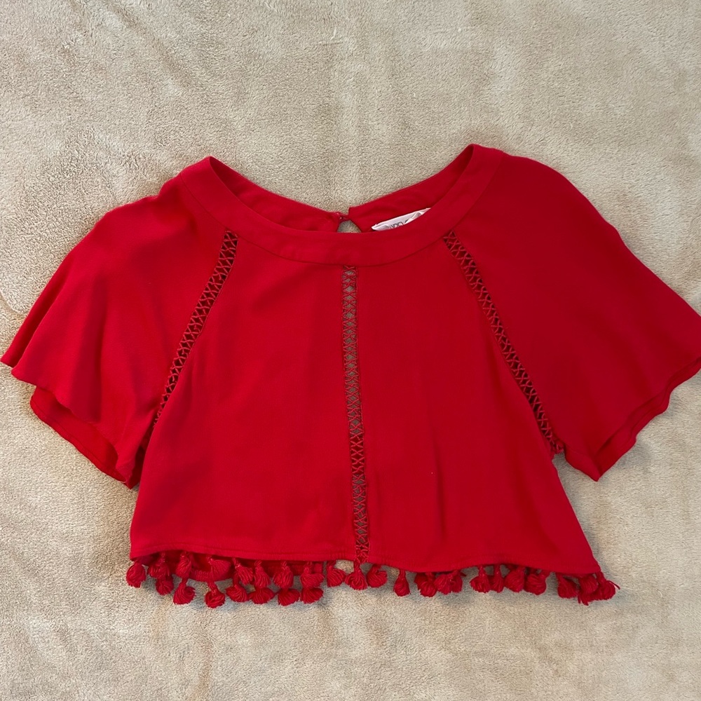Open back top With Tassel trim